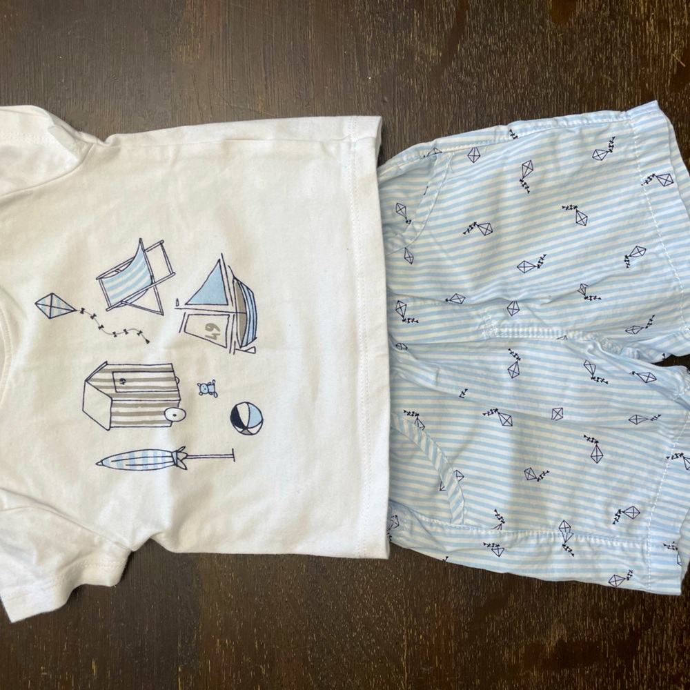 Absorba Paris boys size 0-3 months summer outfit